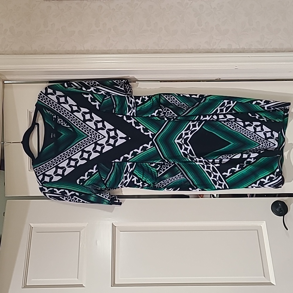 MSK black and green dress size large
